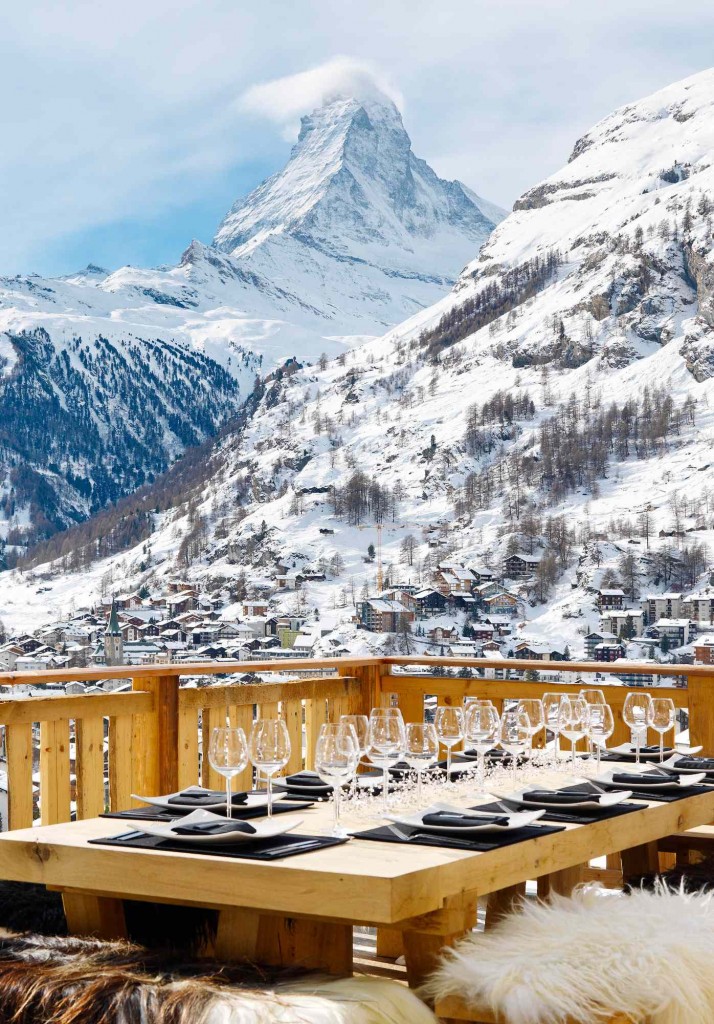 Dinner and the Matterhorn at Chalet Les Anges