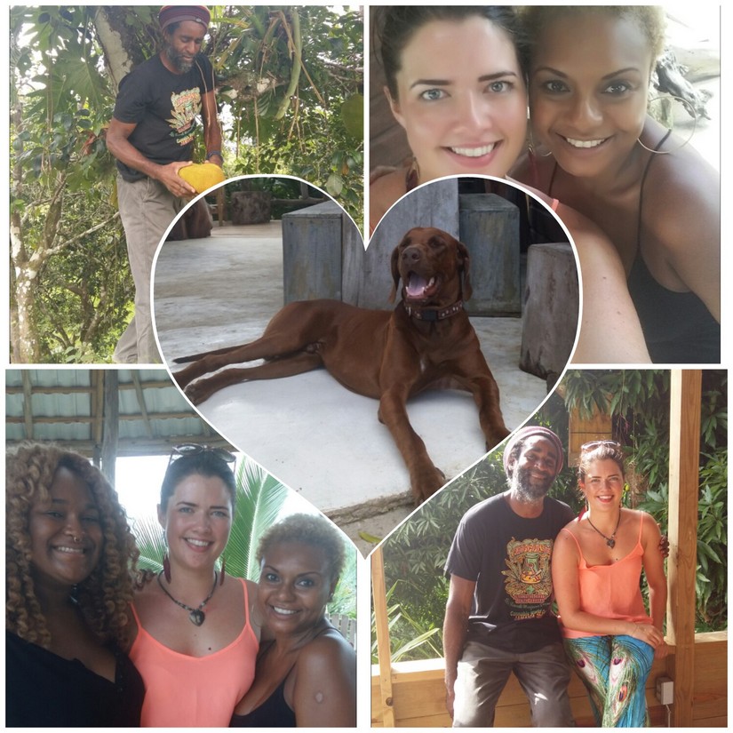 A collage of our Jamaica expert with the crew at Stush in the Bush