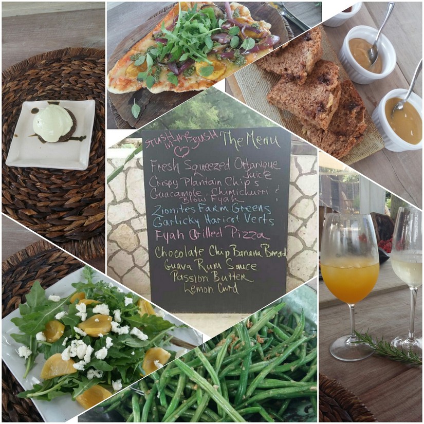 Menu options from Stush in the Bush in Jamaica