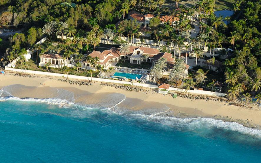Aerial View of Donald trumps 9 bedroom luxury St Martin villa rental