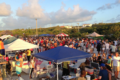The crowds gather for the Fish Fry party at Turks and Caicos Fish Fry at Turks and Caicos