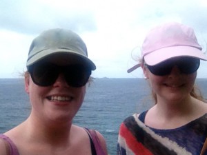 Linda and Niamh at Colombier Beach Linda and Niamh at Colombier Beach in St Barts.