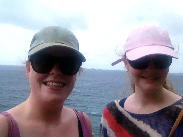 Linda and Niamh at Colombier Beach