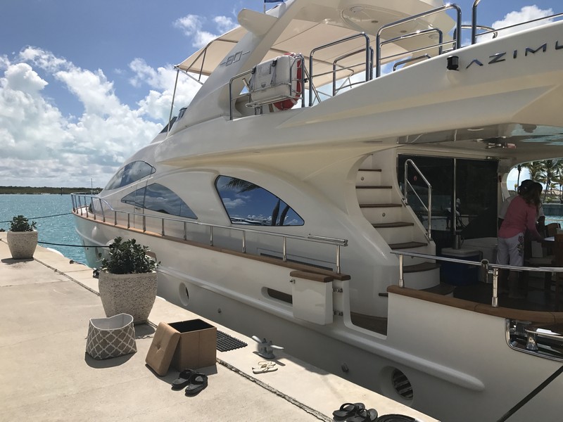 The Prive Yacht; ready to launch The Prive Yacht ready for launch at the Blue Haven Marina in Turks and Caicos