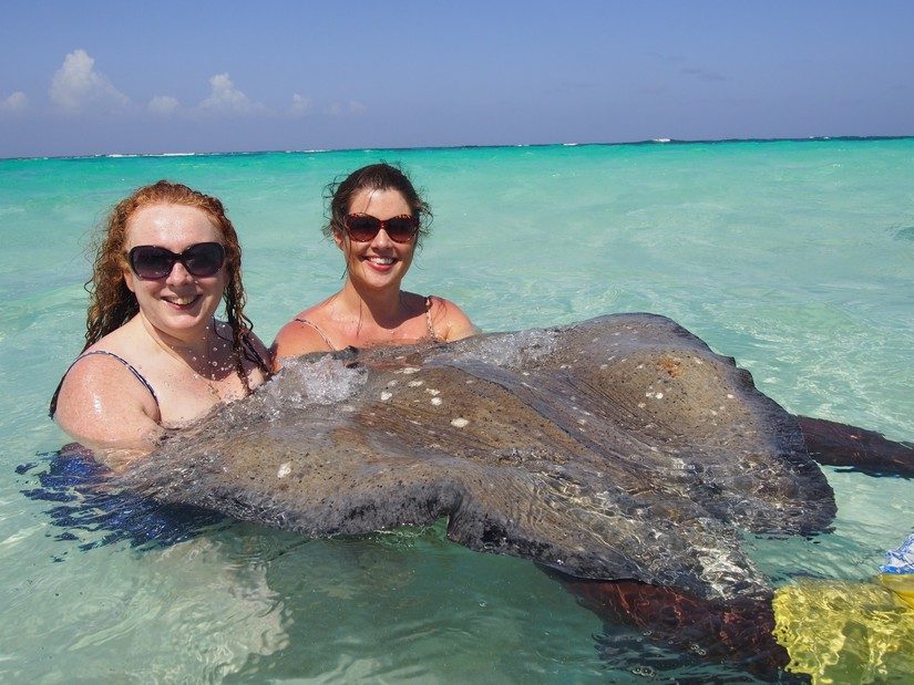 Noreen and Emma Swimming with Stingrays