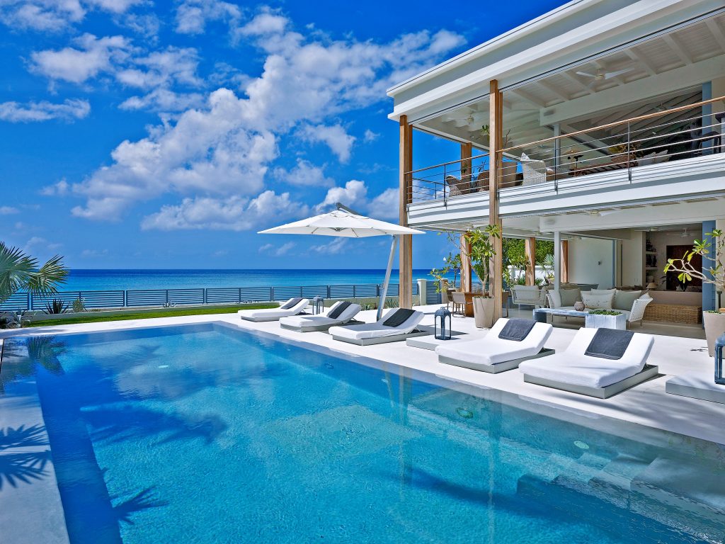 The Dream Pool area and sundeck at Barbados luxury villa; the Dream