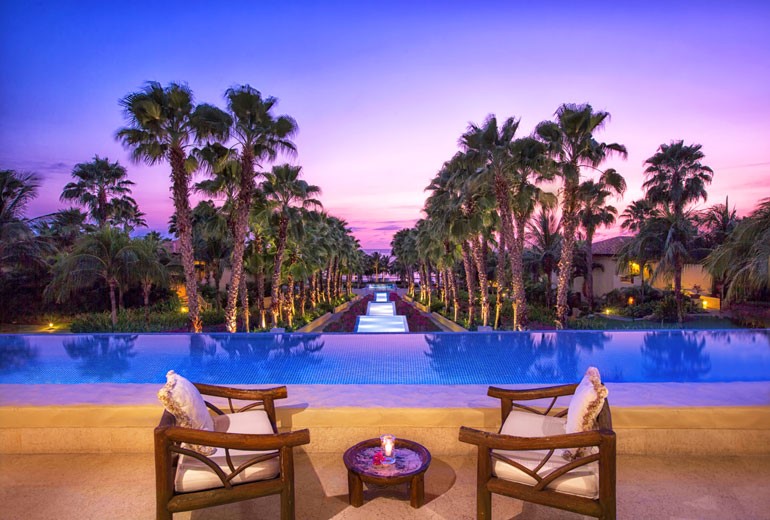 St Regis Resort in Punta Mita View down an avenue of lush palm trees at the St Regis Resort in Punta Mita