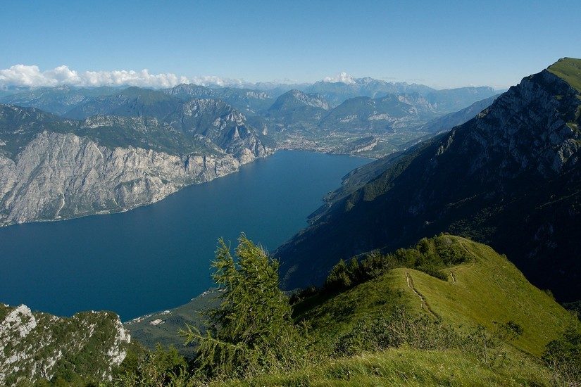 View of Lake Garda taken from a clifftop on the Amalfi Coast