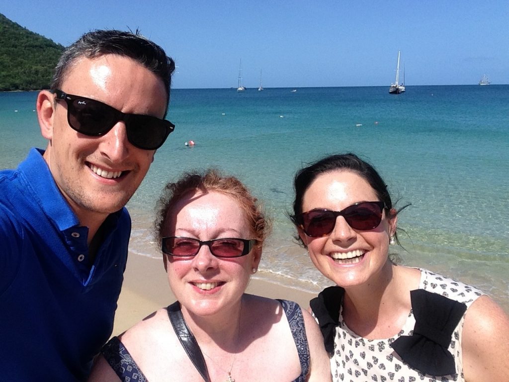 Sean, Noreen, and Aine from Exceptional Villas putting in the hours at Reduit Beach. Apparently, one of the best things to do in St Lucia is to get paid to experience all of the best things to do in St Lucia