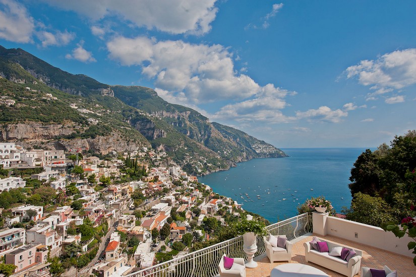 The view of Positano from Villa Giulia