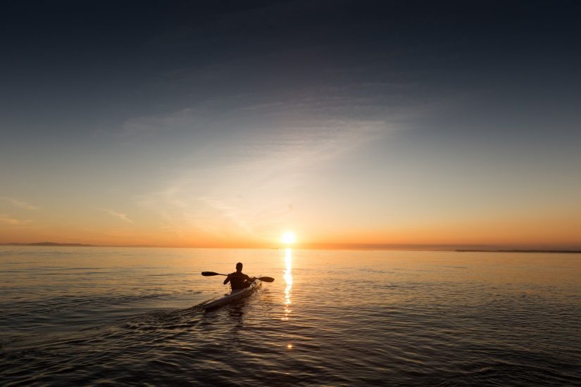 Kayaking into the sunset, magical