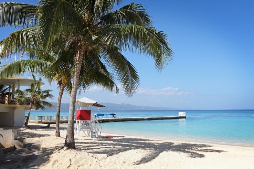 Pretty beach in jamaica