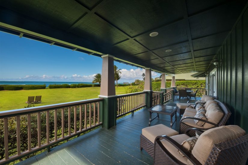 Much needed shade given by the porch at Hanalei Nalu villa