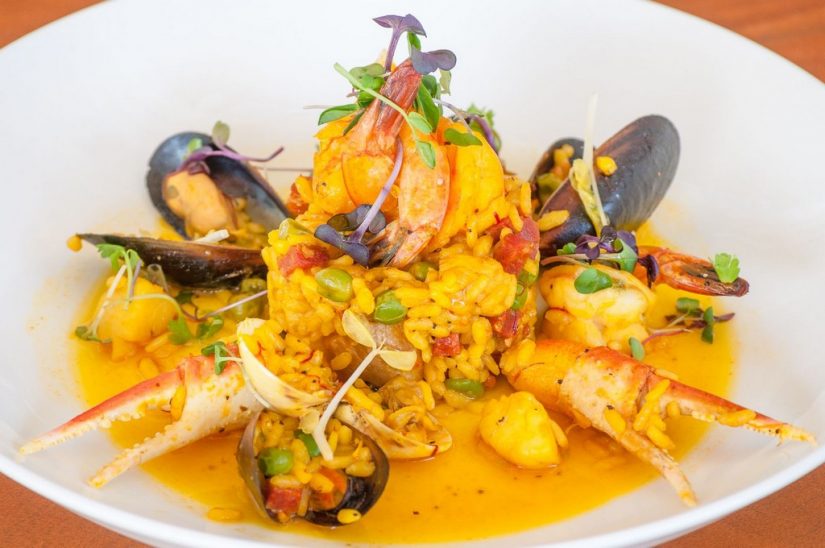 Kitchen 218 only one of the incredible restaurants Turks and Caicos has to offer. This vibrant golden dish is oozing with hot tasty sauce and fresh seafood.