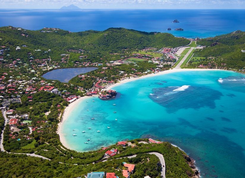 Aerial view of St Barts