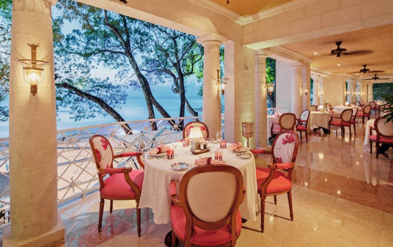 L'Acajou restaurant at the Sandy Lane Hotel