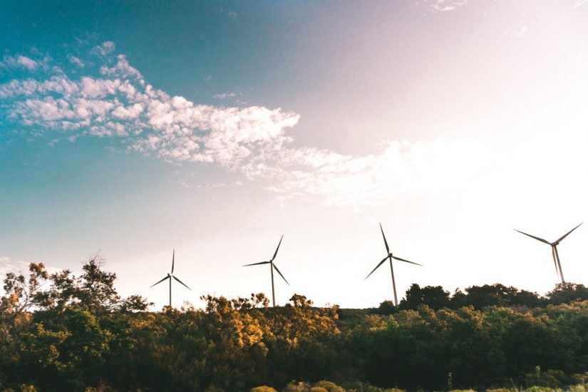 Distant wind farms from a sunset in Costa Rica