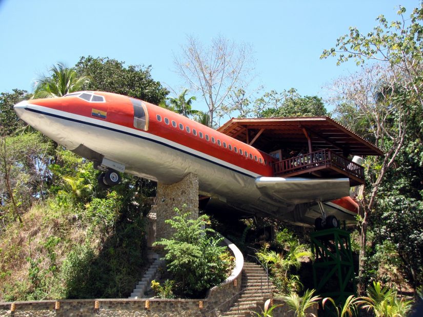 A house made from a small passenger jet in Costa Rica