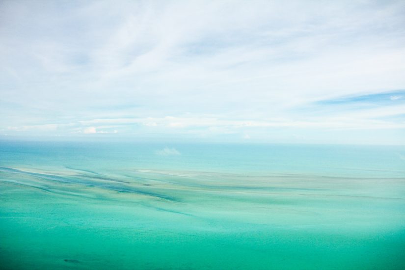 Aerial view of the Caribbean sea from a resort in Turks and Caicos Aerial view of the Caribbean sea from a resort in Turks and Caicos