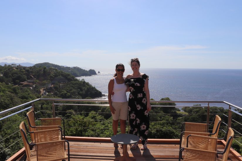 Elaine and Monica on the sun-drenched balcony at Cielo Mar