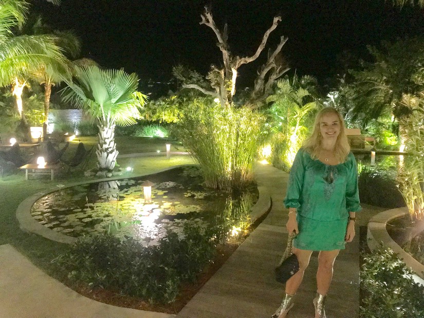 Alexandra Baradi in the garden at Tamarin restaurant