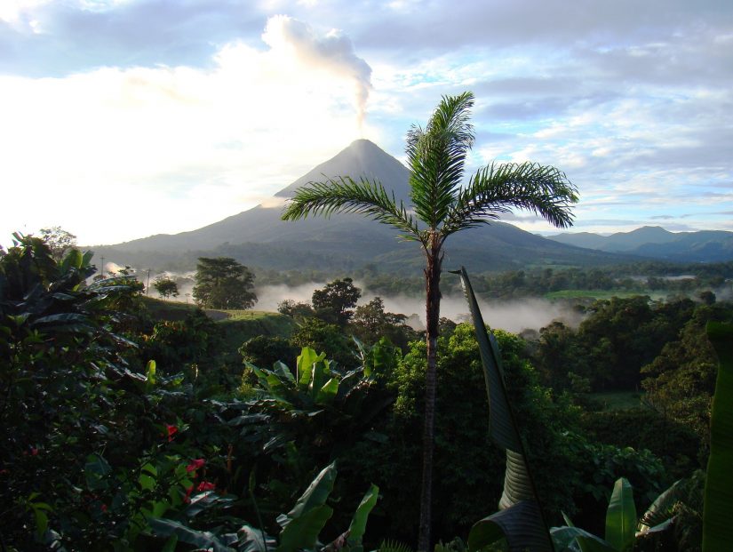 Costa Rica restaurants in La Fortuna enjoy the panoramic views of the famous Arenal Volcano. 