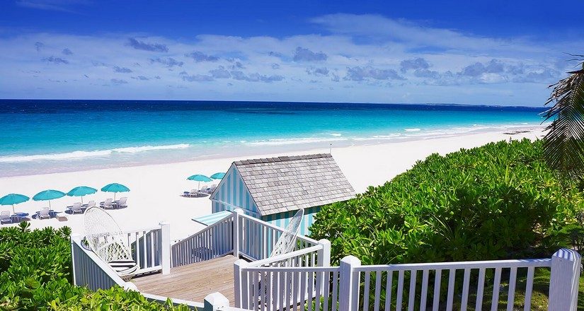 a sandy beach in the Bahamas 