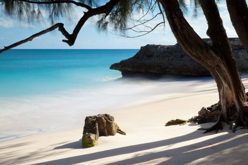 White sands and blue waters in Barbados Is Barbados Safe