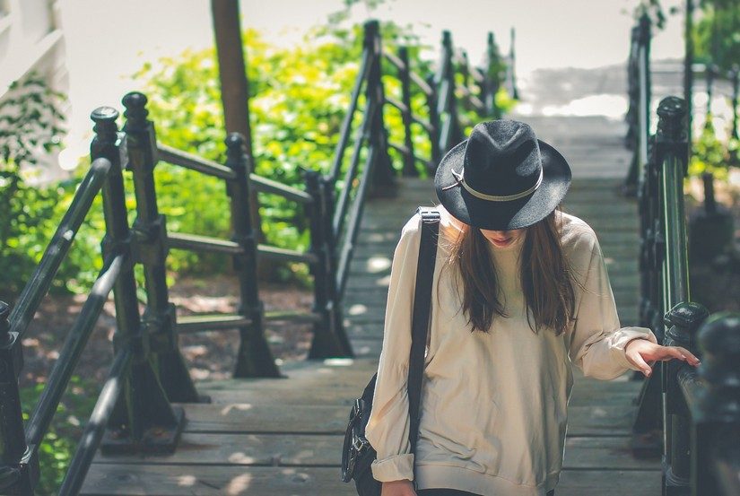 girl wearing beige clothes