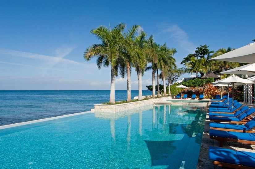 pool and view at round hill resort in jamaica