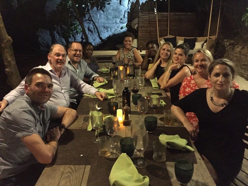 Paul dining at Cap maison one of the best St Lucia Resorts