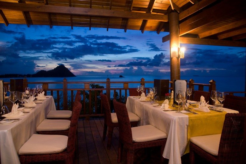 dining at cap maison st lucia