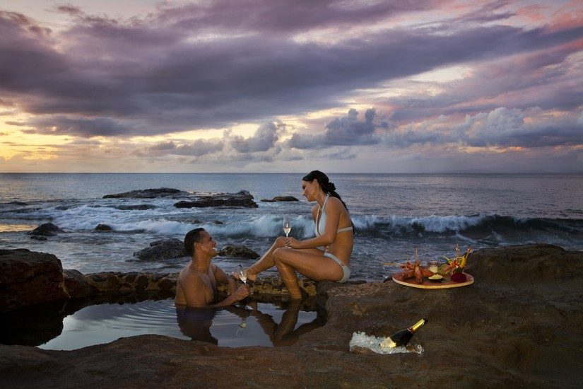 Rock Pool with Couple at a St Lucia Resort