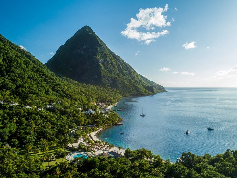 Aerial View Sugar Beach St Lucia Resort