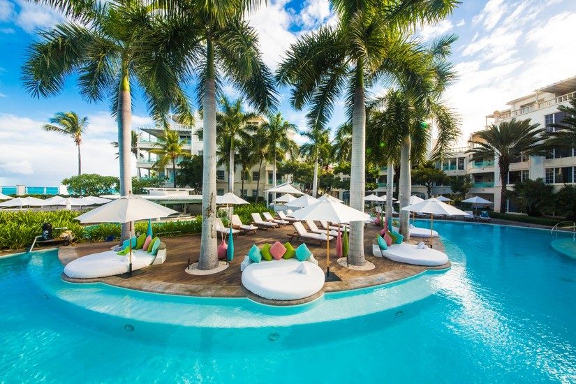 communal pool at the palms honeymoon resorts turks and caicos