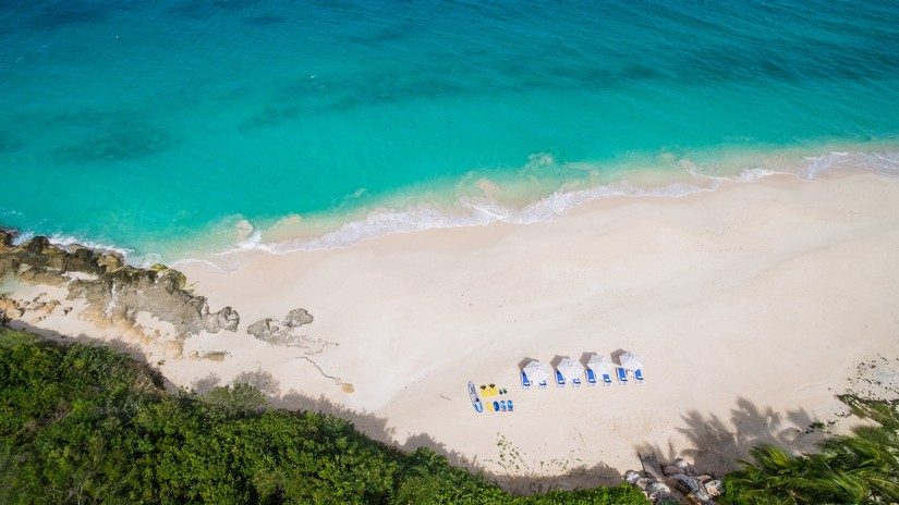 sun loungers on the beach in anguilla