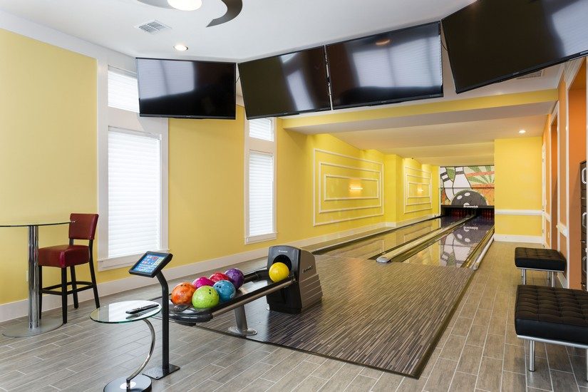 bowling alley at a villa in reunion resort