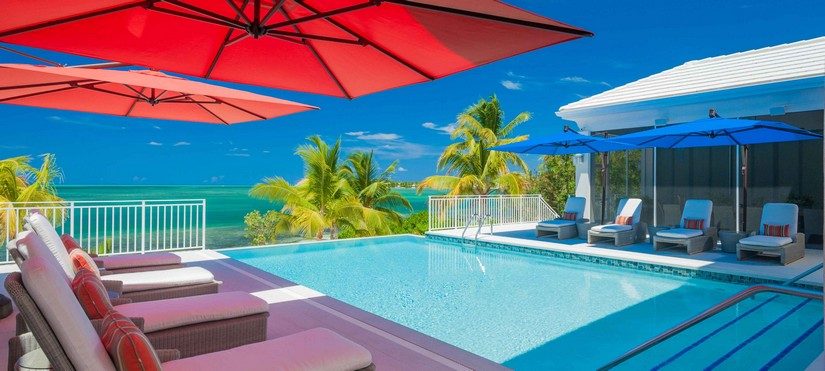 pool at Kaia Kamina villa in rum point