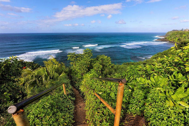 View of the beach and ocean from Hanalei Bay Villa 8