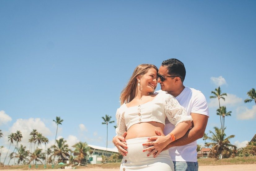 couple enjoying a babymoon vacation