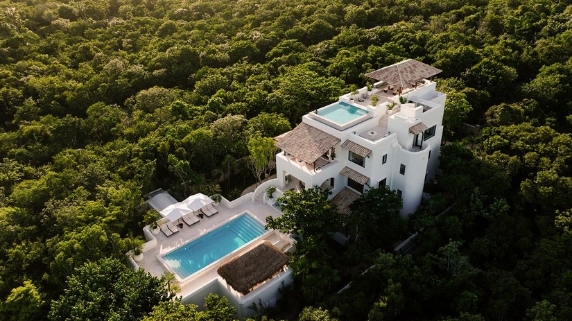 aerial view of esencia la mansion in Mexico