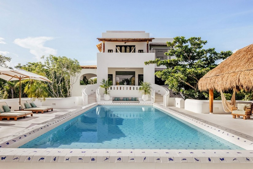 the pool at Esencia las mansion one of the most unique vacation rentals in the world