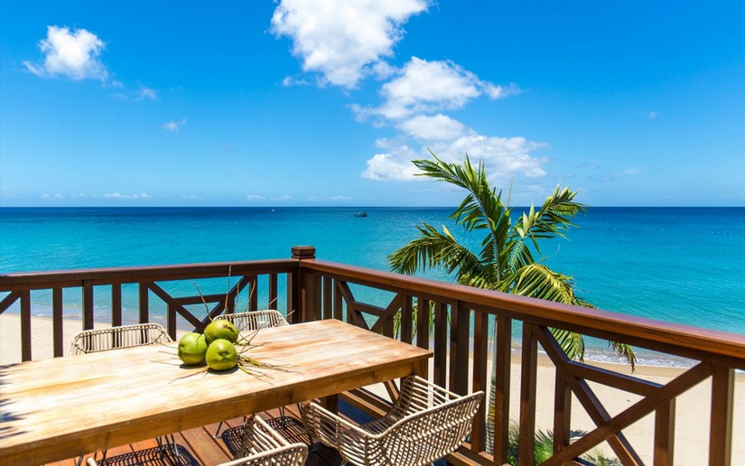the amazing view from paradise beach pole houses in nevis