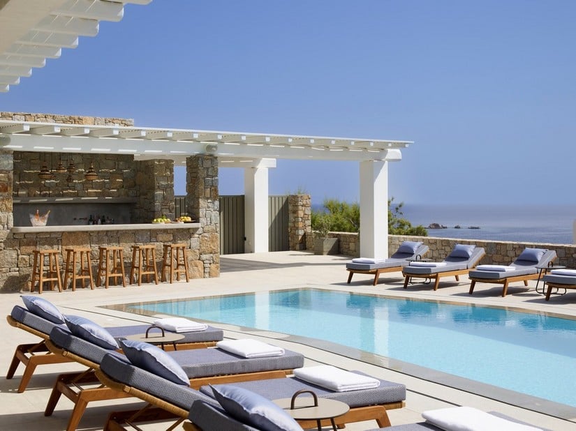 the pool at blue jewel, Mykonos. large family vacation rentals.