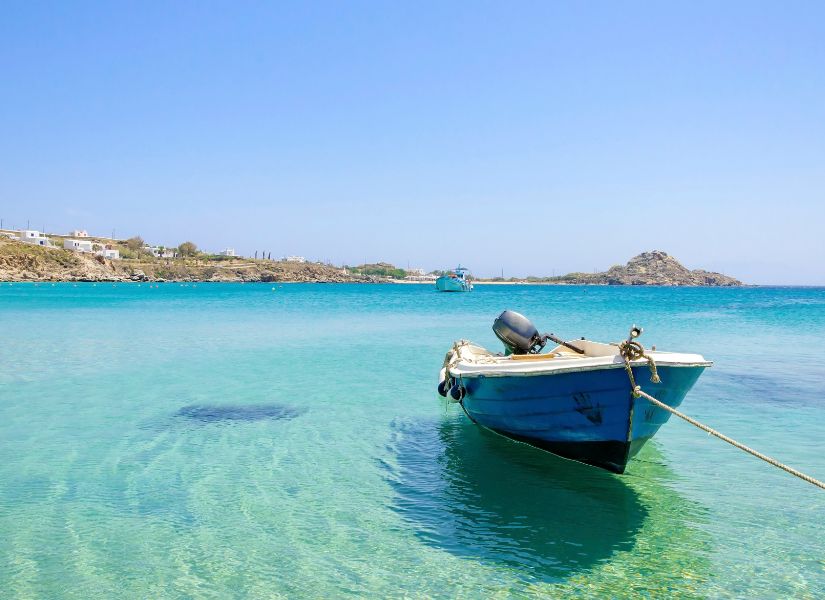 Platis Gialos beach, one of the best beaches in Mykonos