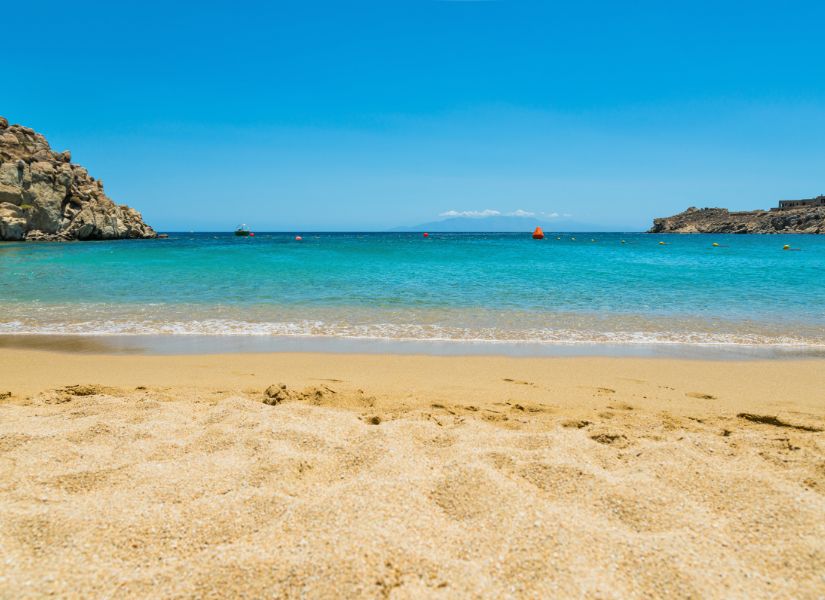 The crystal clear waters at Super Paradise Beach