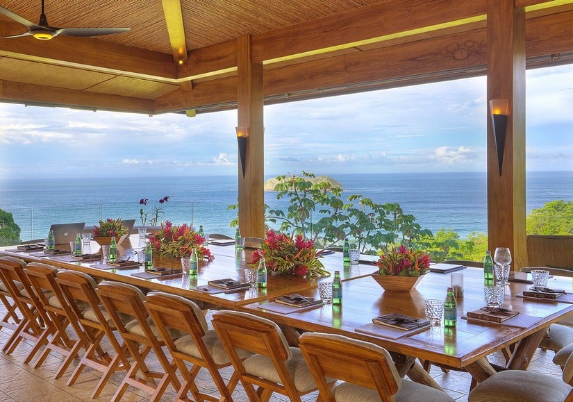 dinner with a view at Villa Panorama, one of the best vacation rentals for large groups