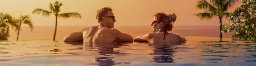A couple enjoying an Antigua honeymoon