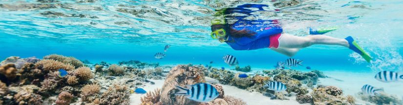 A lady in St Lucia Snorkeling