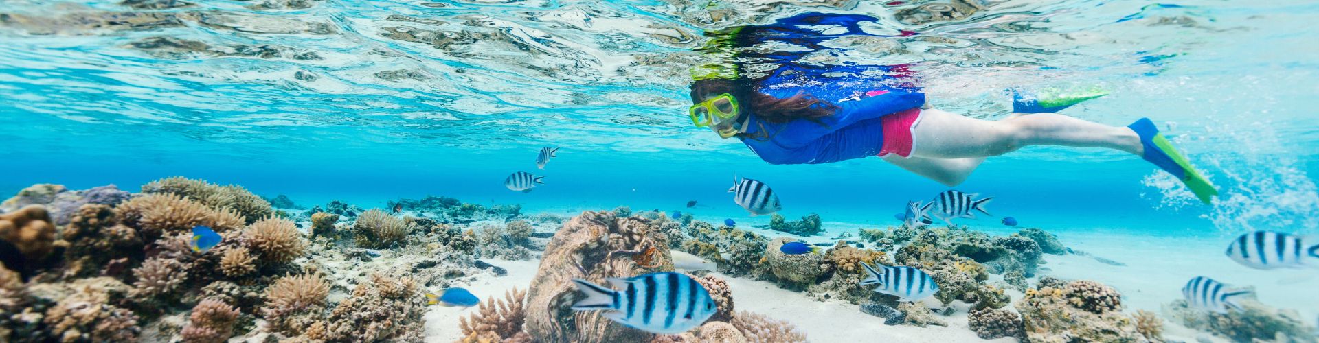 A lady in St Lucia Snorkeling